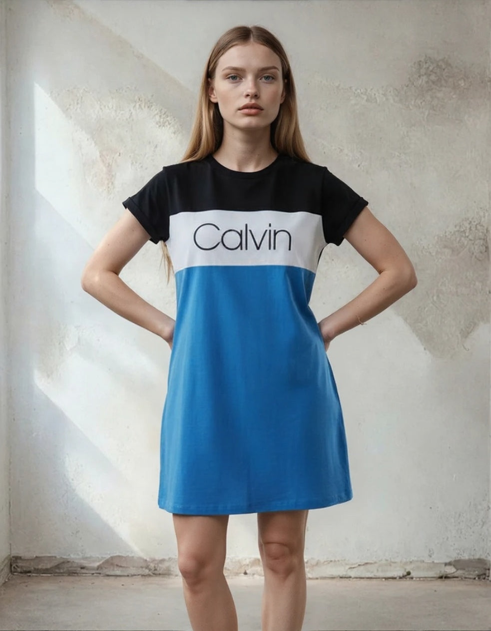 Calvin Klein Women's Color-Block T-Shirt Dress
