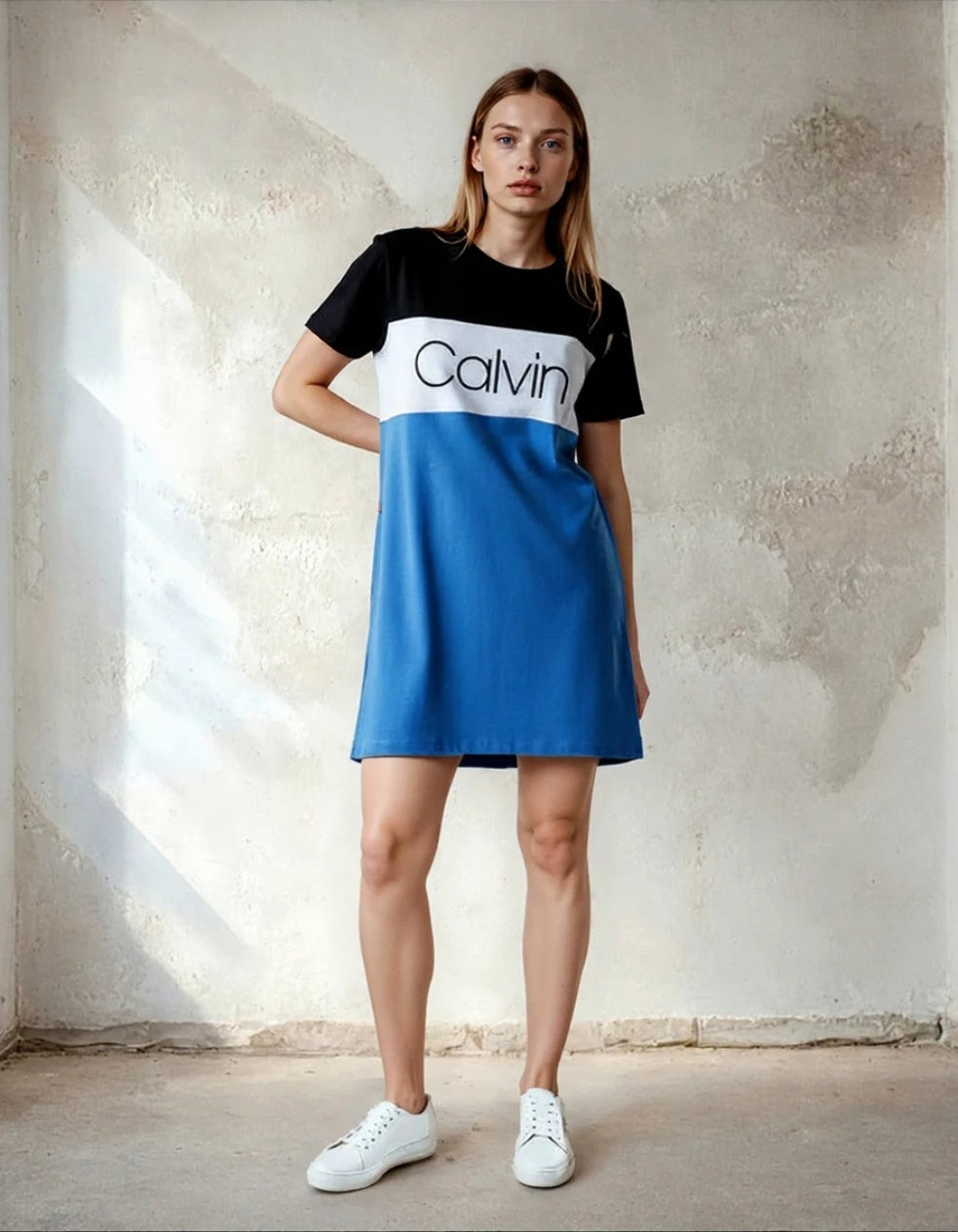 Calvin Klein Women's Color-Block T-Shirt Dress