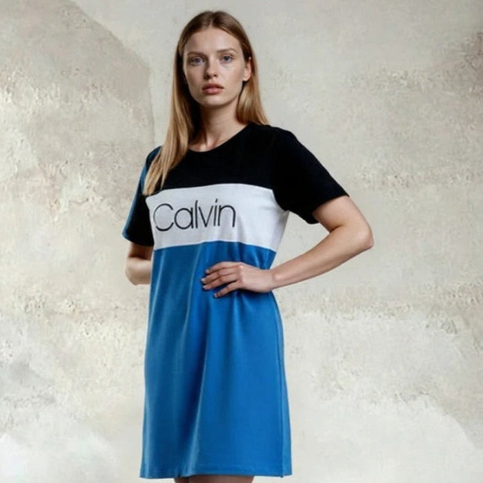 Calvin Klein Women's Color-Block T-Shirt Dress