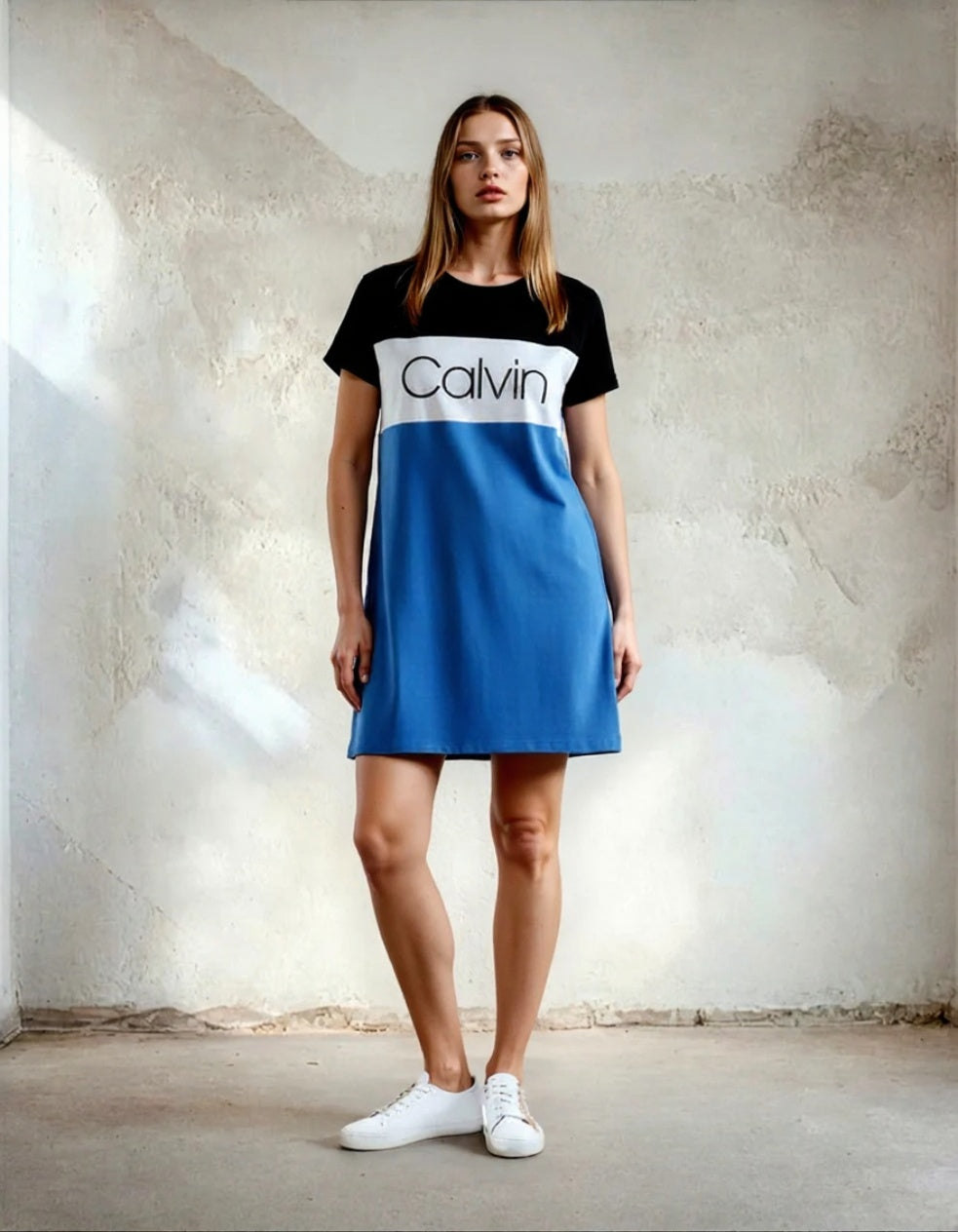 Calvin Klein Women's Color-Block T-Shirt Dress