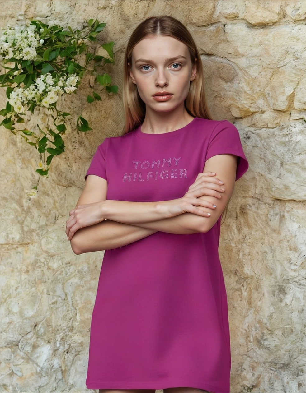 Tommy Hilfiger Women’s Magenta T-Shirt Dress