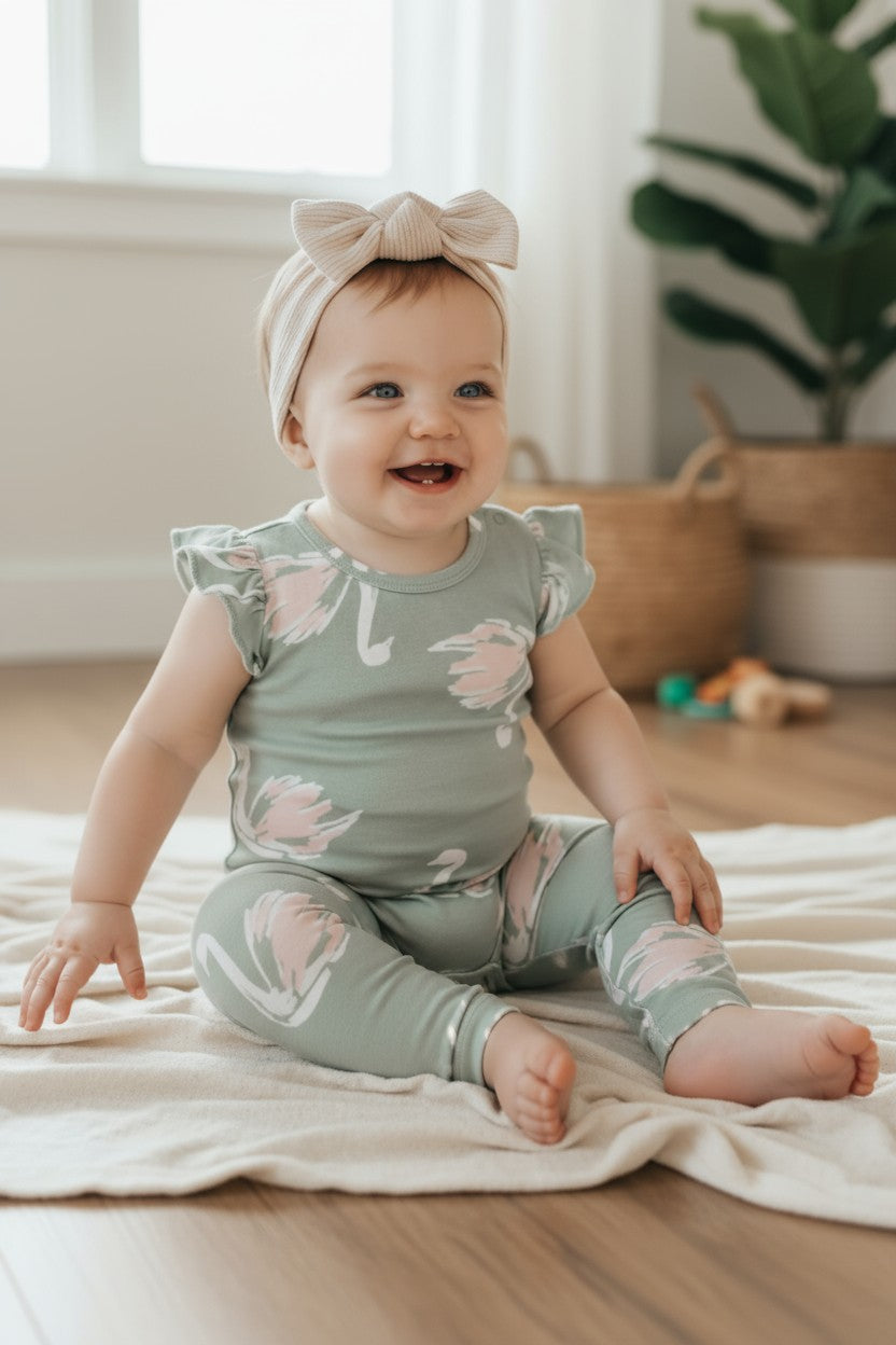 Carter’s Baby Girl 3-Piece Swan Outfit Set – Size 6M (Bodysuits + Leggings)