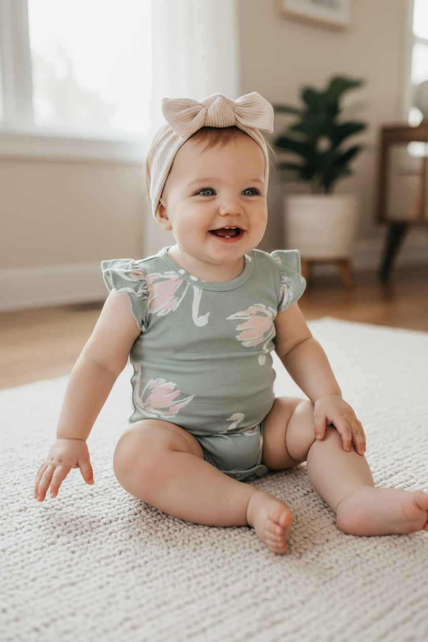 Carter’s Baby Girl 3-Piece Swan Outfit Set – Size 6M (Bodysuits + Leggings)