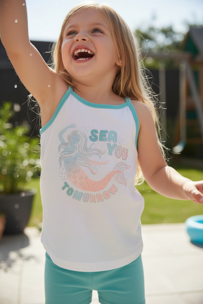 Carter’s Girl 2pcs Set – Mermaid Tank & Shorts – Size 4Y
