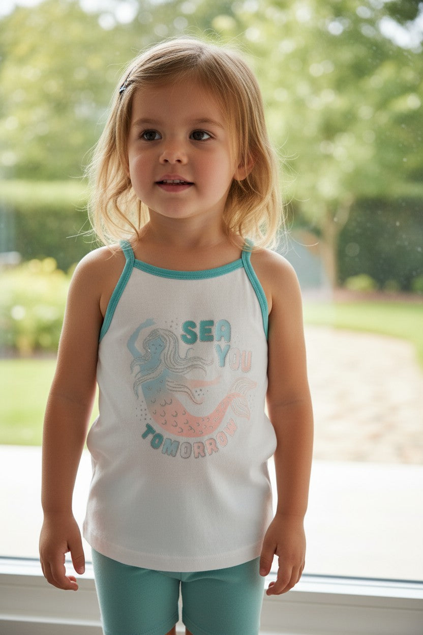 Carter’s Girl 2pcs Set – Mermaid Tank & Shorts – Size 4Y
