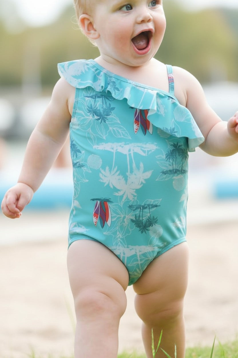 OshKosh B’gosh Toddler Girl Tropical One-Shoulder Swimsuit – 3 Years