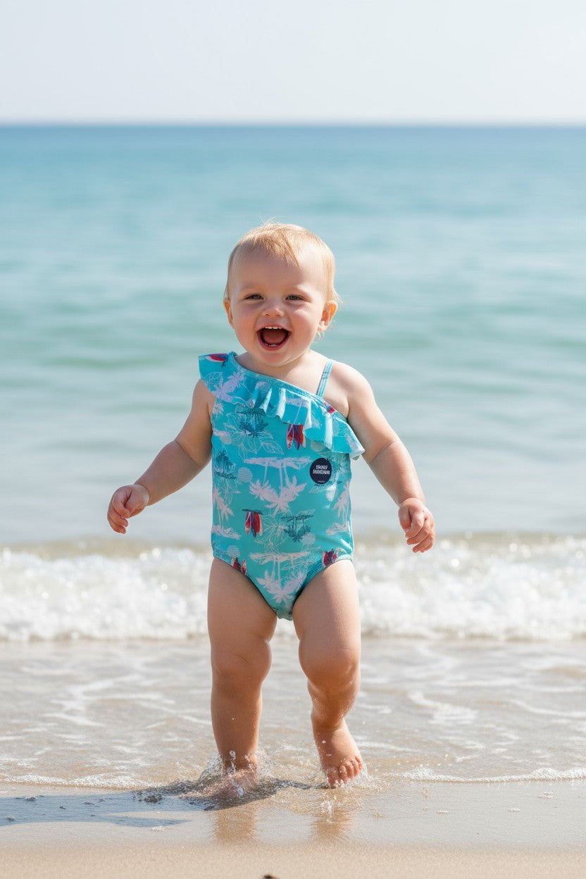 OshKosh B’gosh Toddler Girl Tropical One-Shoulder Swimsuit – 3 Years