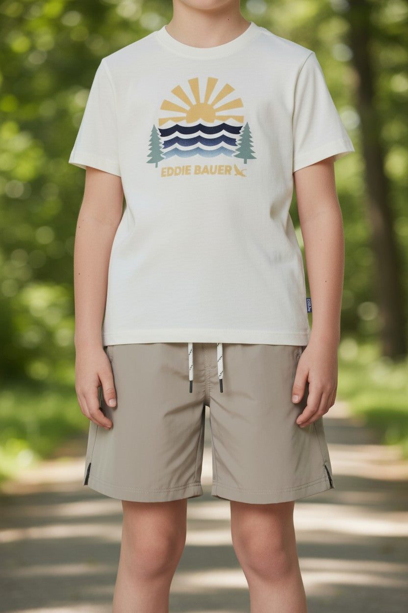 Eddie Bauer Boys’ 3-Piece Set – Polo, Graphic Tee & Shorts (6Y)