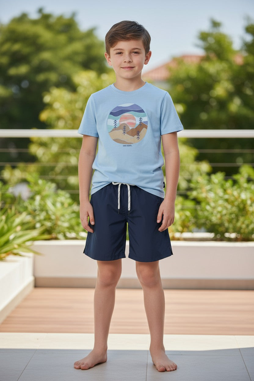 Eddie Bauer 3-Piece Outfit Set for Boys – Size 5Y (Polo, Graphic Tee & Shorts)