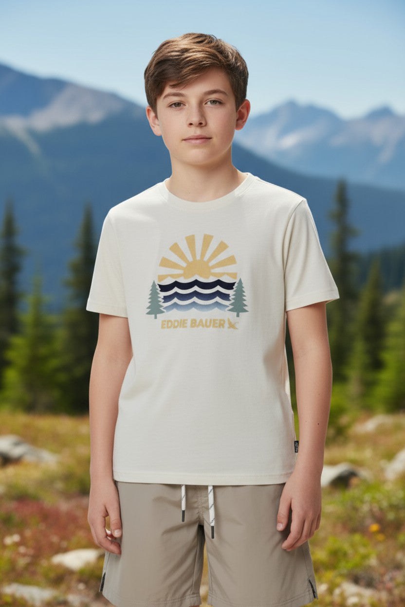 Eddie Bauer Boys’ 3-Piece Set – Polo, Graphic Tee & Shorts (6Y)