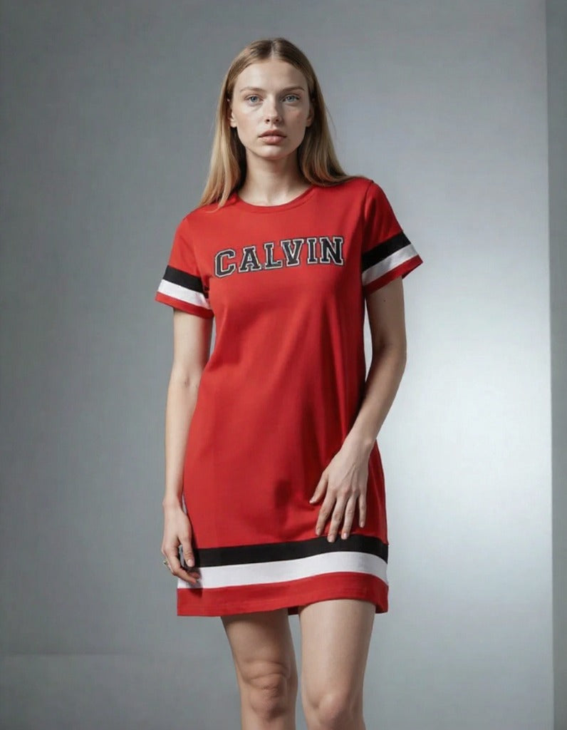 Calvin Klein Women's Color-Block T-Shirt Dress