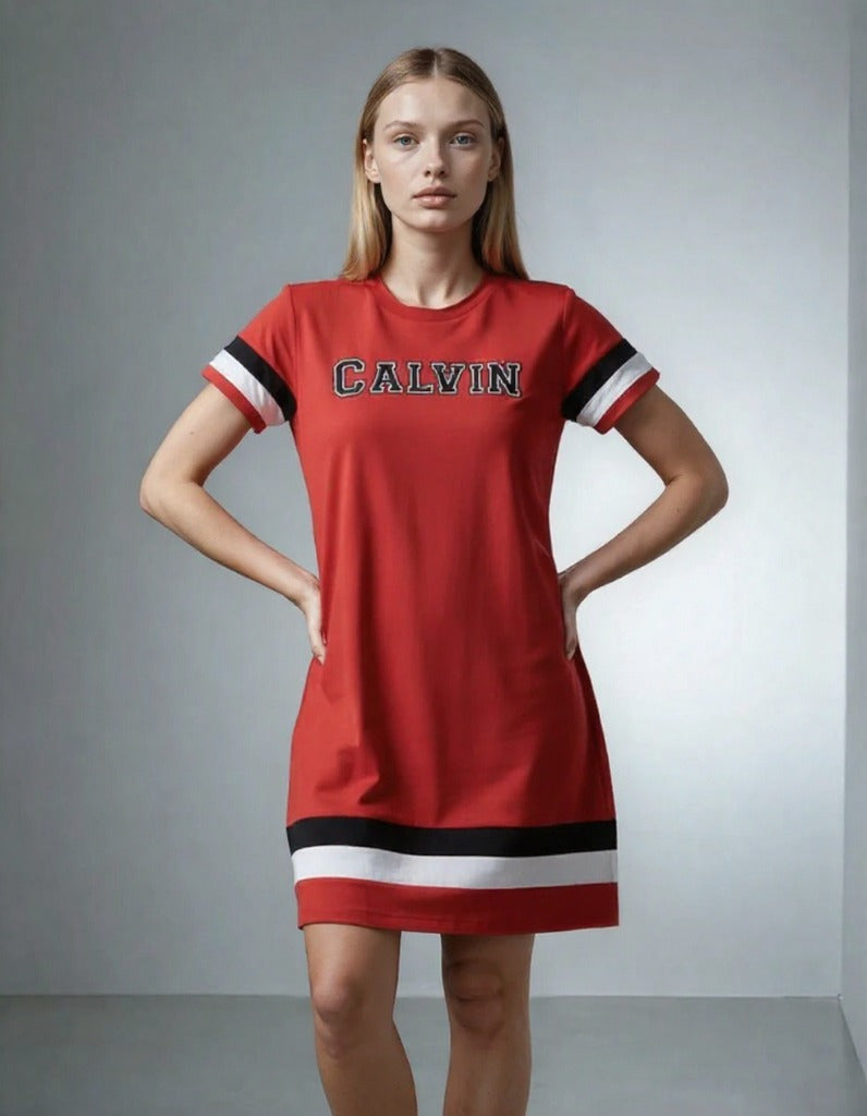 Calvin Klein Women's Color-Block T-Shirt Dress