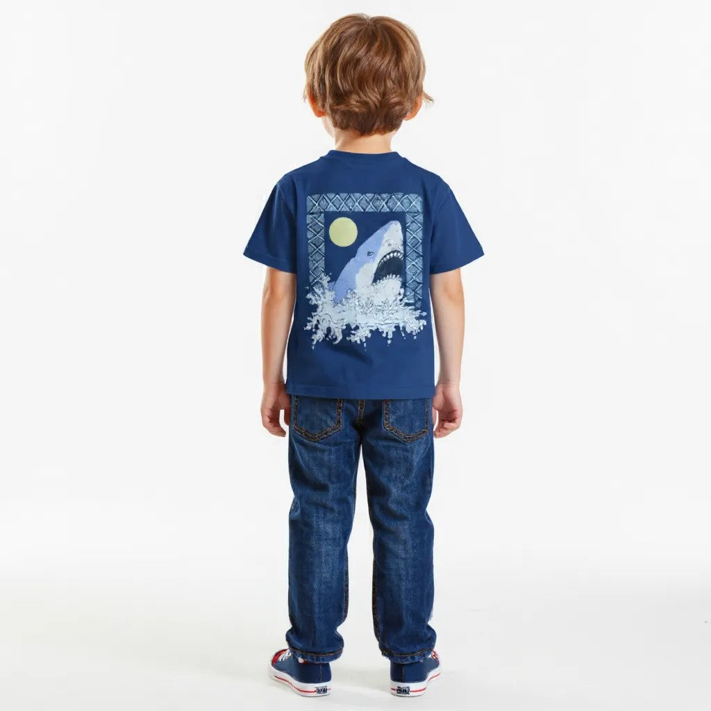 Tommy Bahama Kids Shark Graphic T-Shirt – Blue (M, 7-8Y)