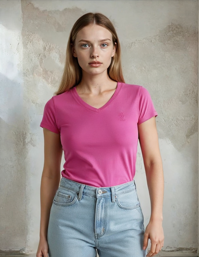 Beverly Hills Polo Club Women’s Pink V-Neck T-Shirt – Classic Everyday Style