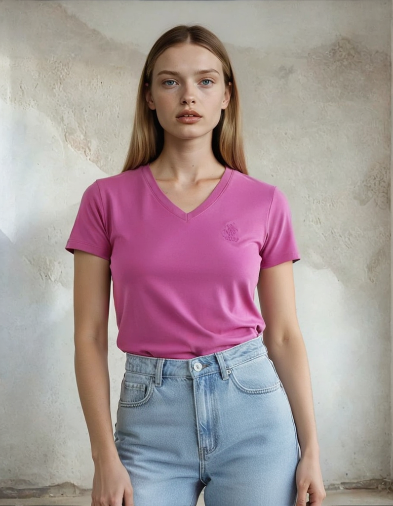 Beverly Hills Polo Club Women’s Pink V-Neck T-Shirt – Classic Everyday Style