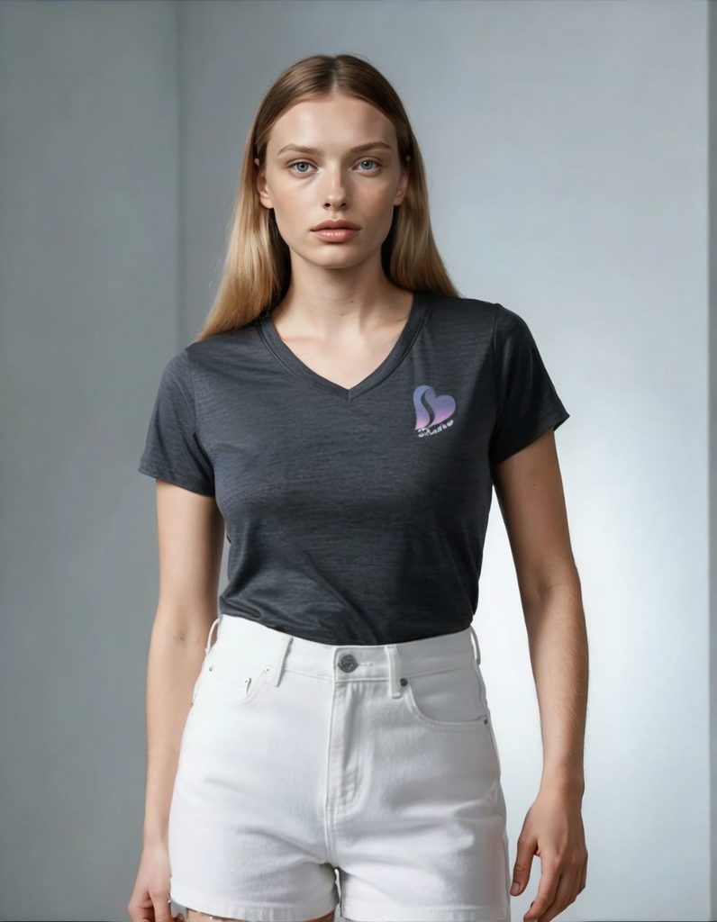 Skechers Women’s V-Neck T-Shirt – Charcoal Grey