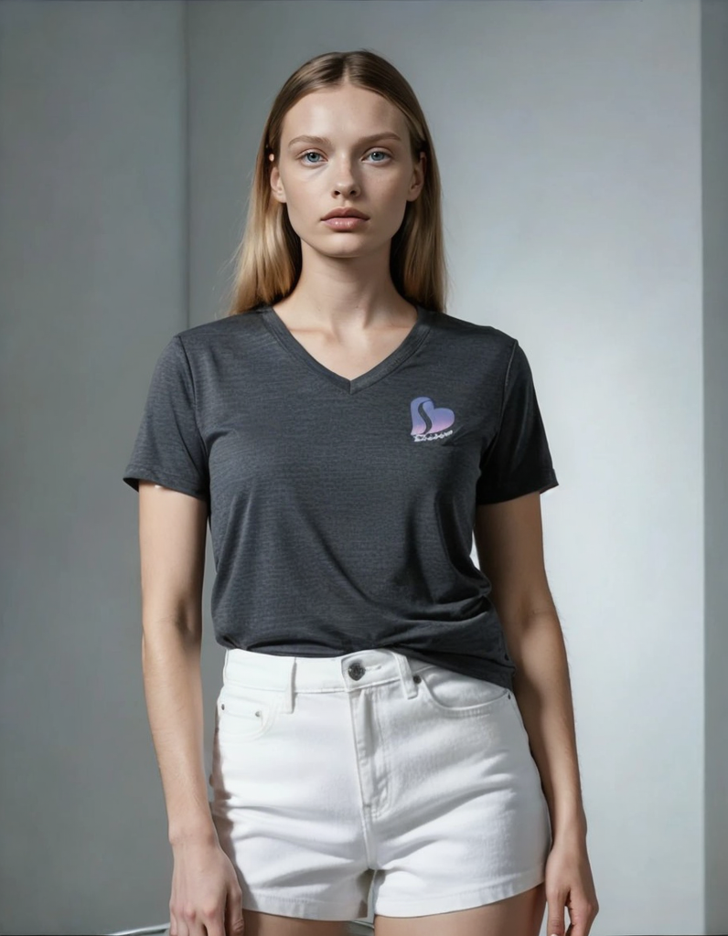 Skechers Women’s V-Neck T-Shirt – Charcoal Grey