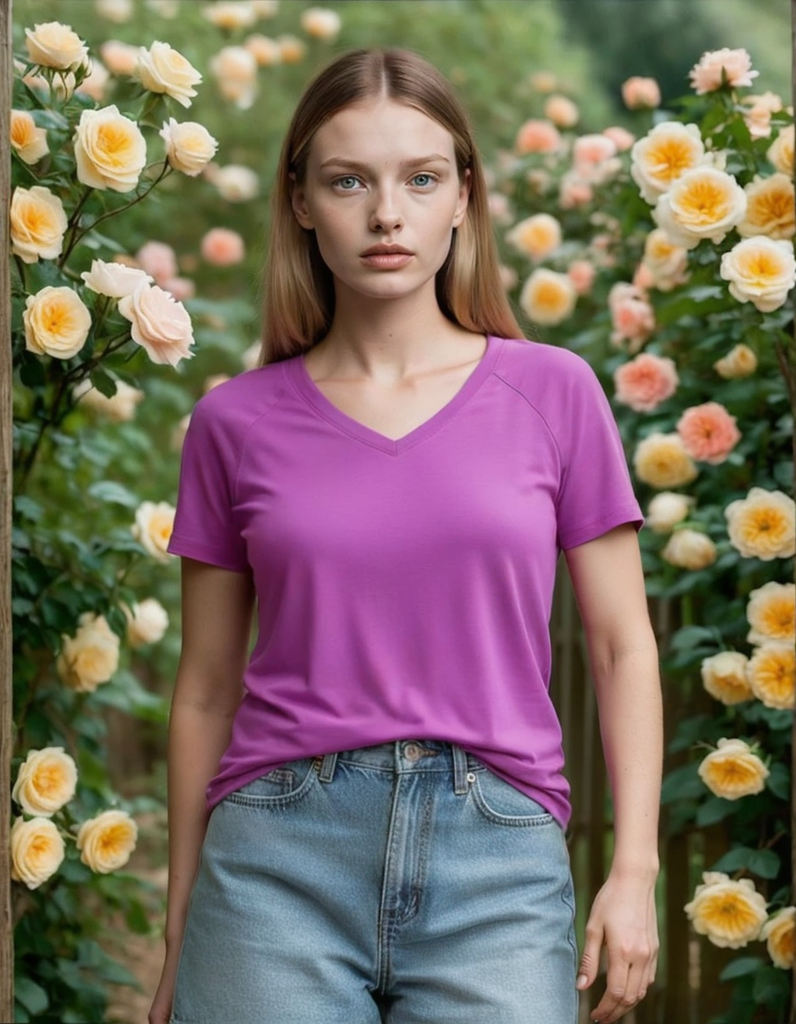 Beverly Hills Polo Club Women’s V-Neck T-Shirt – Fuchsia