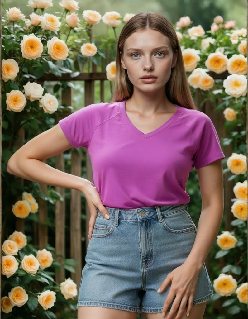 Beverly Hills Polo Club Women’s V-Neck T-Shirt – Fuchsia