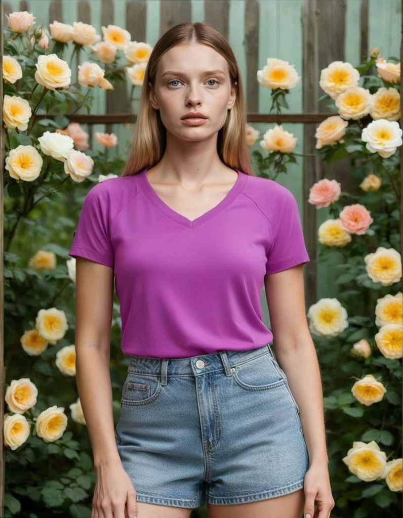 Beverly Hills Polo Club Women’s V-Neck T-Shirt – Fuchsia