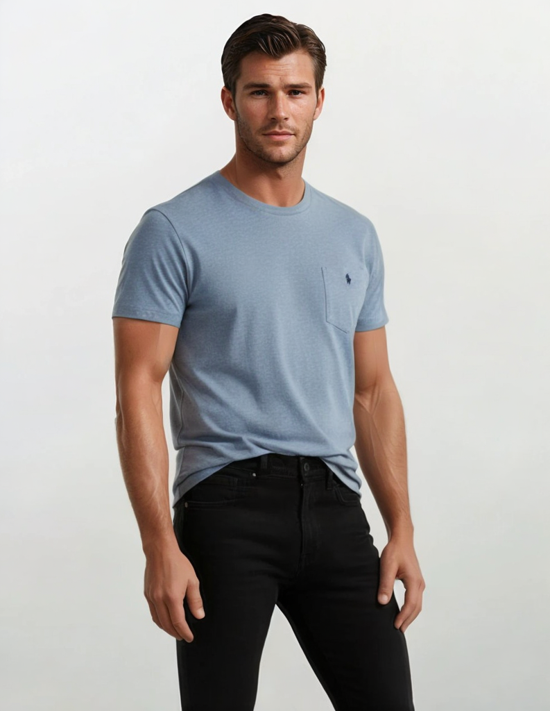 U.S. Polo Assn. Men’s Light Blue Pocket Crewneck T-Shirt – M