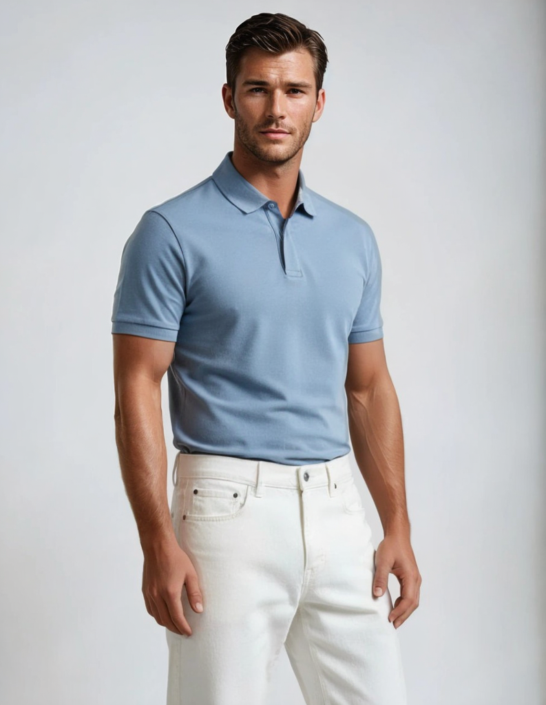 Thomas Sterling Men’s Light Blue Polo Shirt – Sizes M & XL