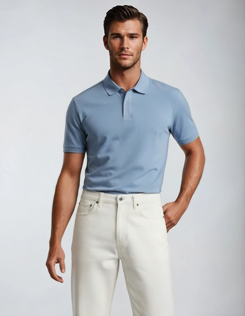 Thomas Sterling Men’s Light Blue Polo Shirt – Sizes M & XL