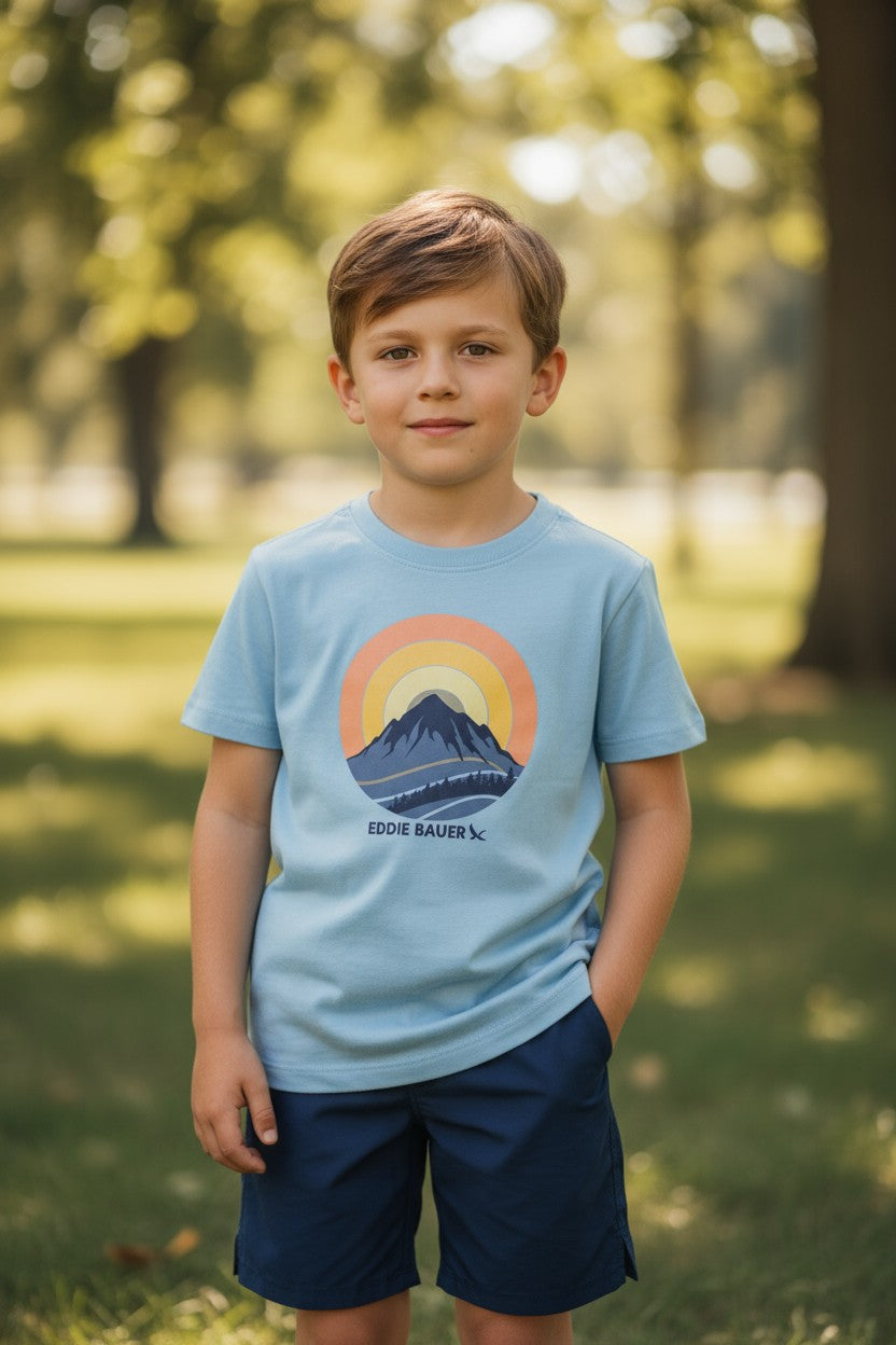 Eddie Bauer Boys’ 3-Piece Set – Polo, Graphic Tee & Shorts – Size 5Y