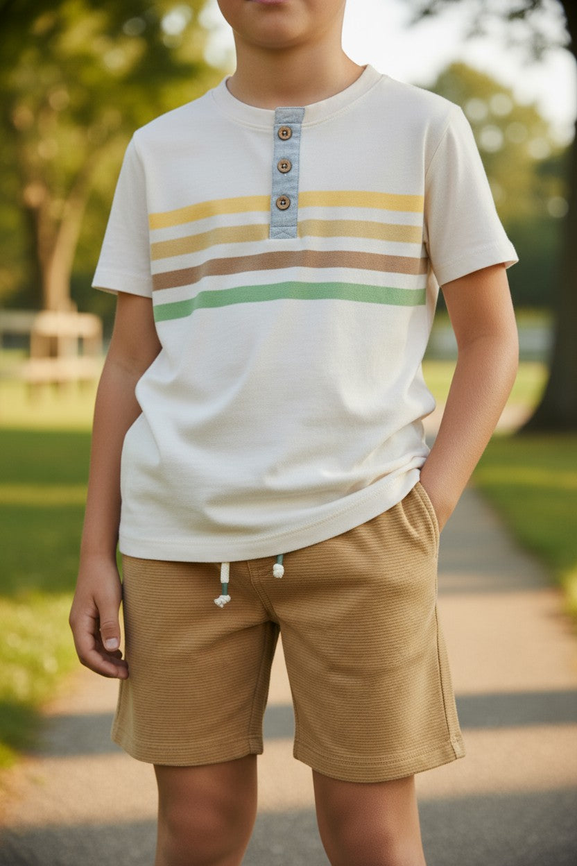 Little Lad 4-Piece Toddler Boys’ Outfit Set – 2 T-Shirts & 2 Shorts (Size 4Y)