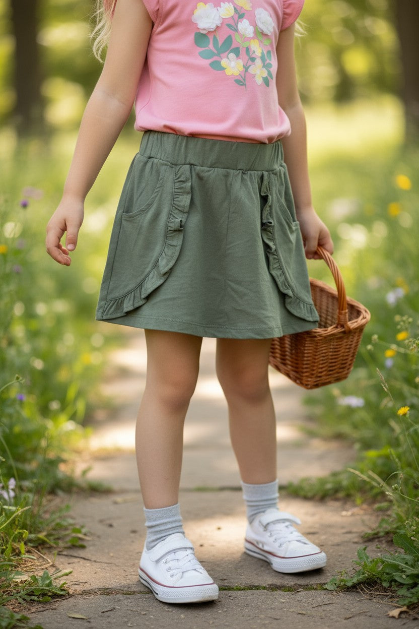 Little Lass Girls 4-Piece Outfit Set – Size 5Y | Tops & Shorts Combo