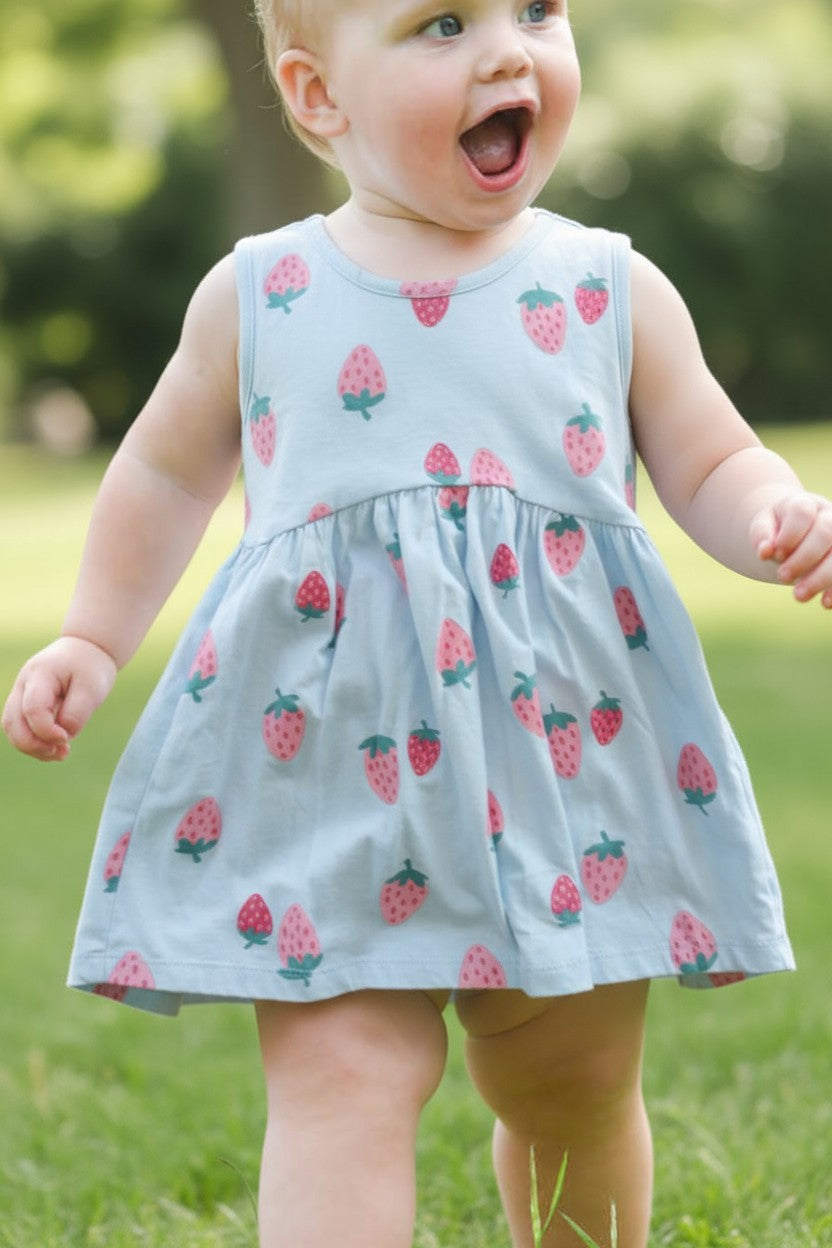 Carter’s Baby Girl Strawberry Print Sleeveless Dress – 18M