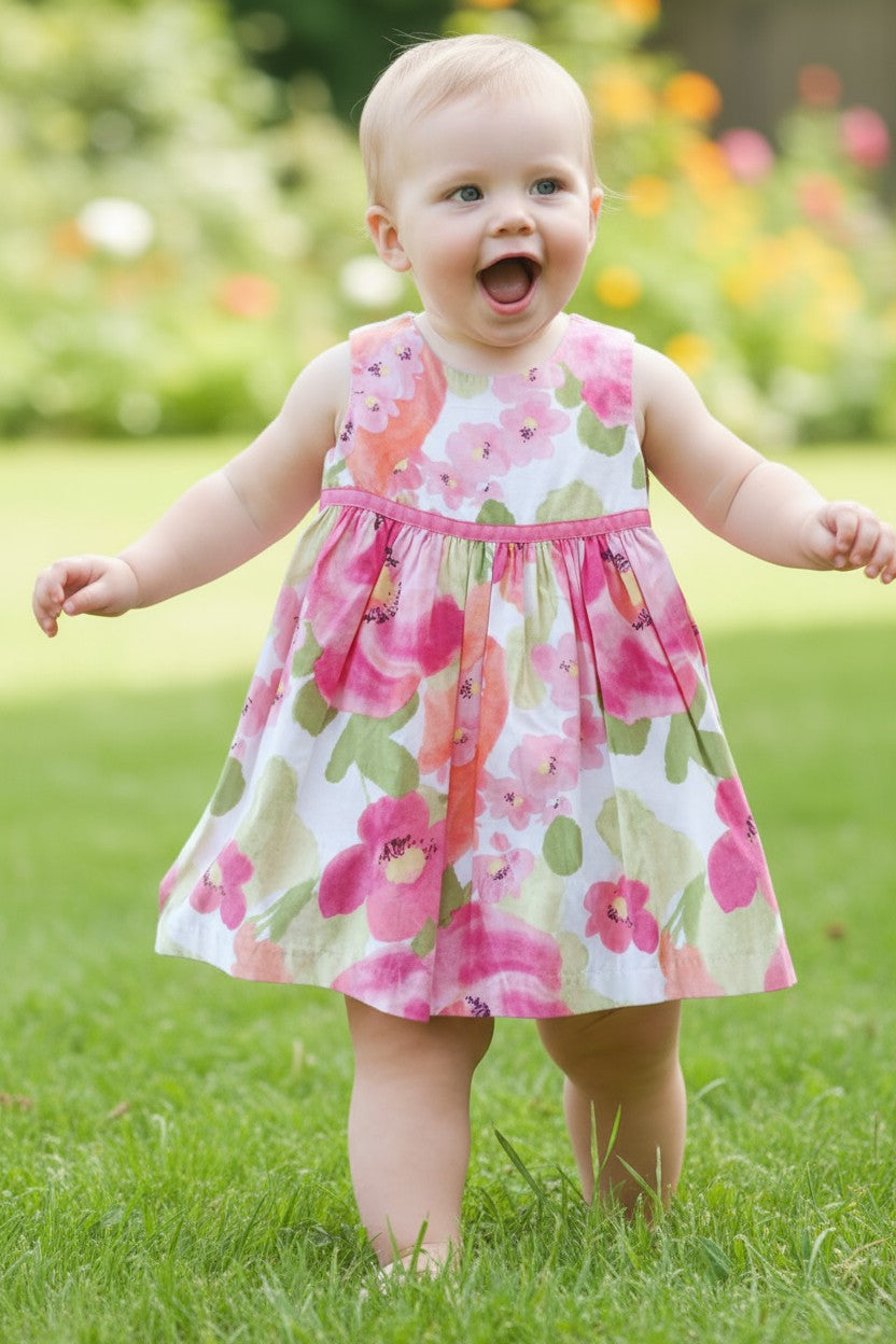 Gymboree Toddler Girl Watercolor Floral Sleeveless Dress – 2 Years