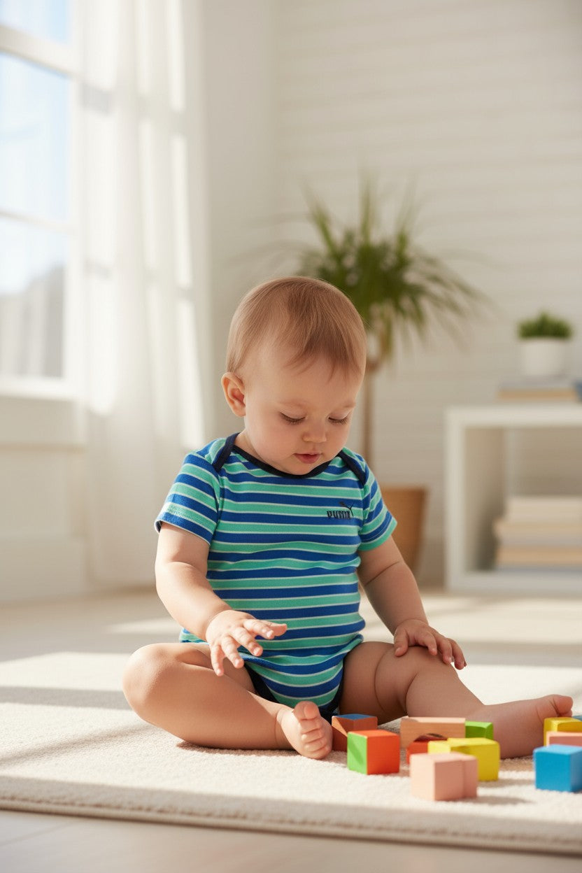 PUMA Baby Boys 4-Piece Bodysuit Set (6–9 Months)