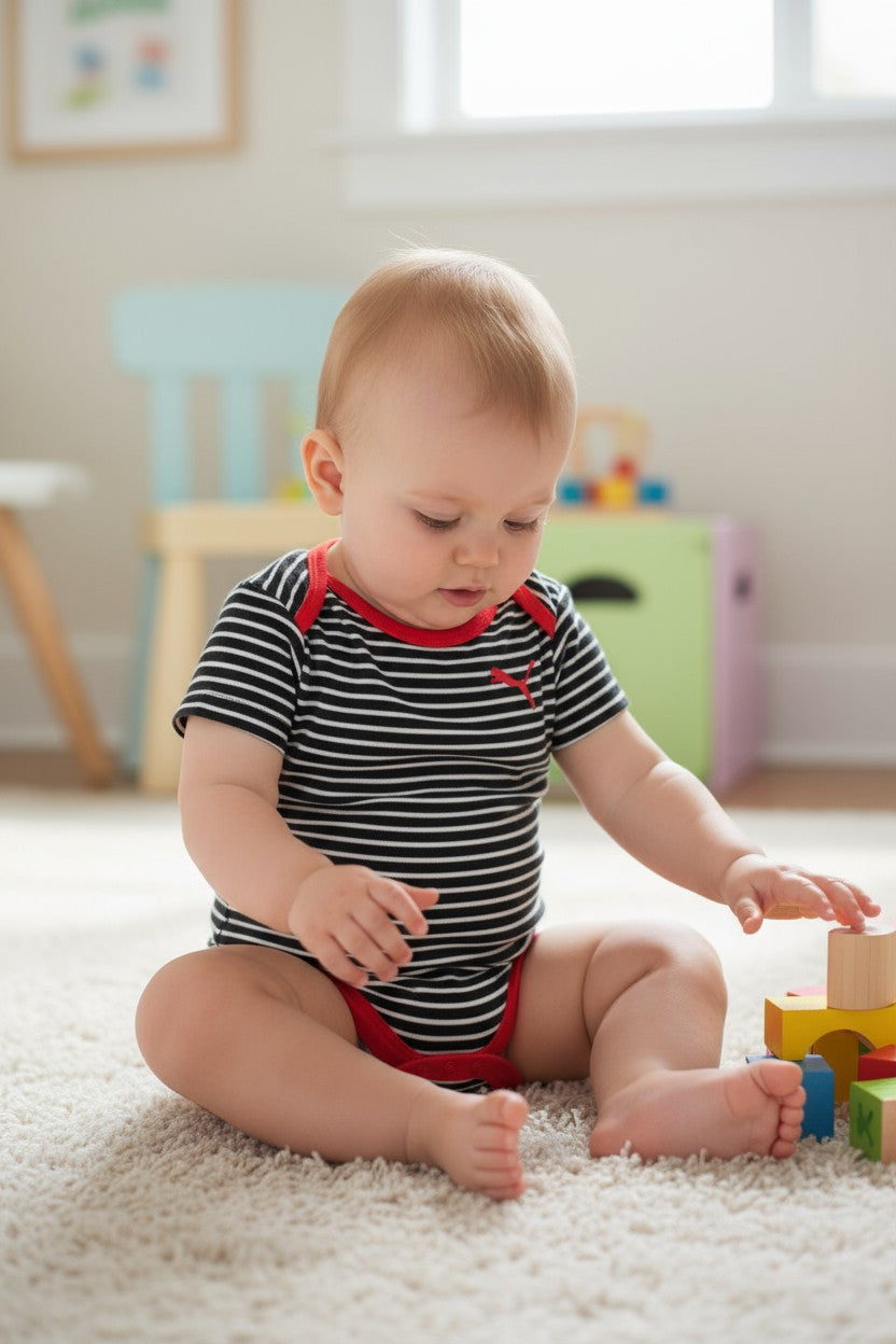 PUMA Baby Boys 4-Pack Bodysuits Set (0–3 Months)