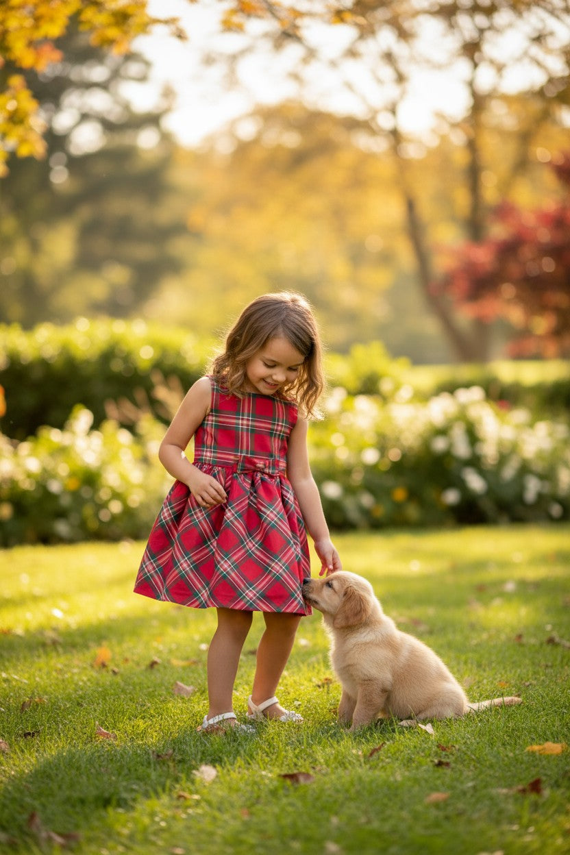 Carter’s Girl’s Red Plaid Holiday Dress – Size 4Y