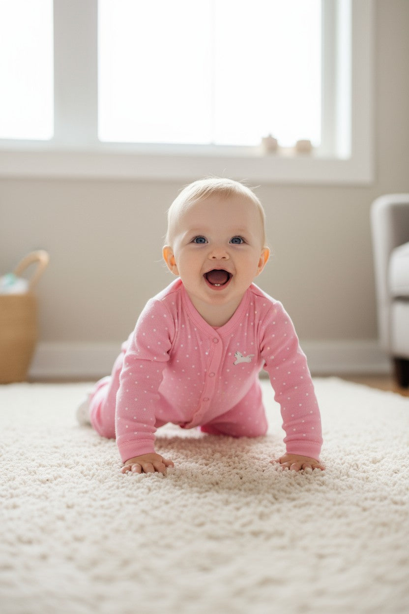 Carter’s Baby Girl Footed Sleeper – 6 Months (Pink Bunny with Bunny Feet)