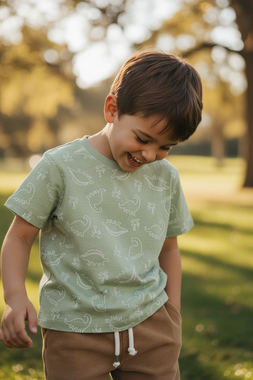 Little Lad 4-Piece Toddler Boys’ Outfit Set – 2 T-Shirts & 2 Shorts (Size 4Y)