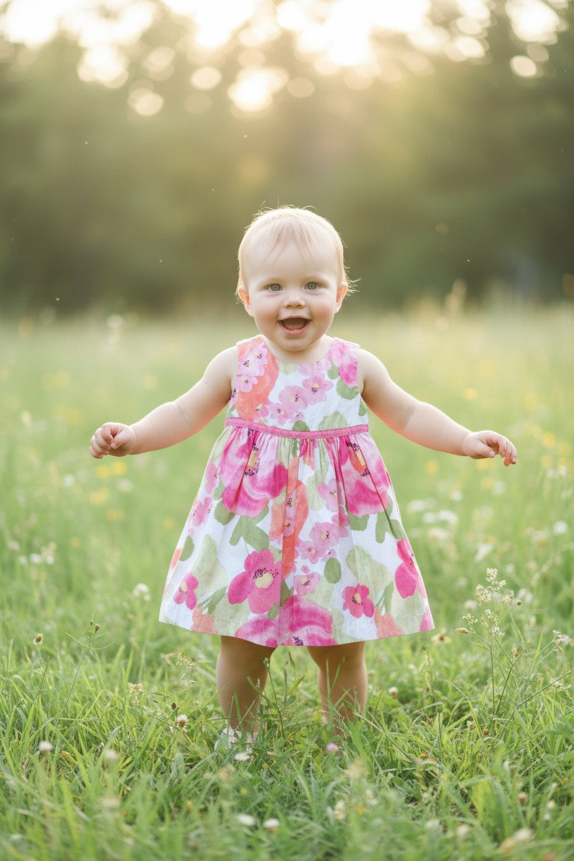 Gymboree Toddler Girl Watercolor Floral Sleeveless Dress – 2 Years