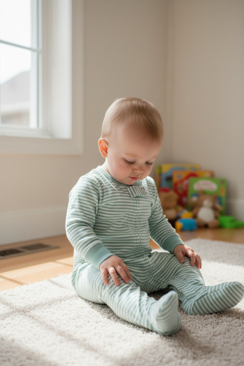 Hudson Baby 3–6M 3-Piece Footed Sleeper Set – Milk & Cookies Theme