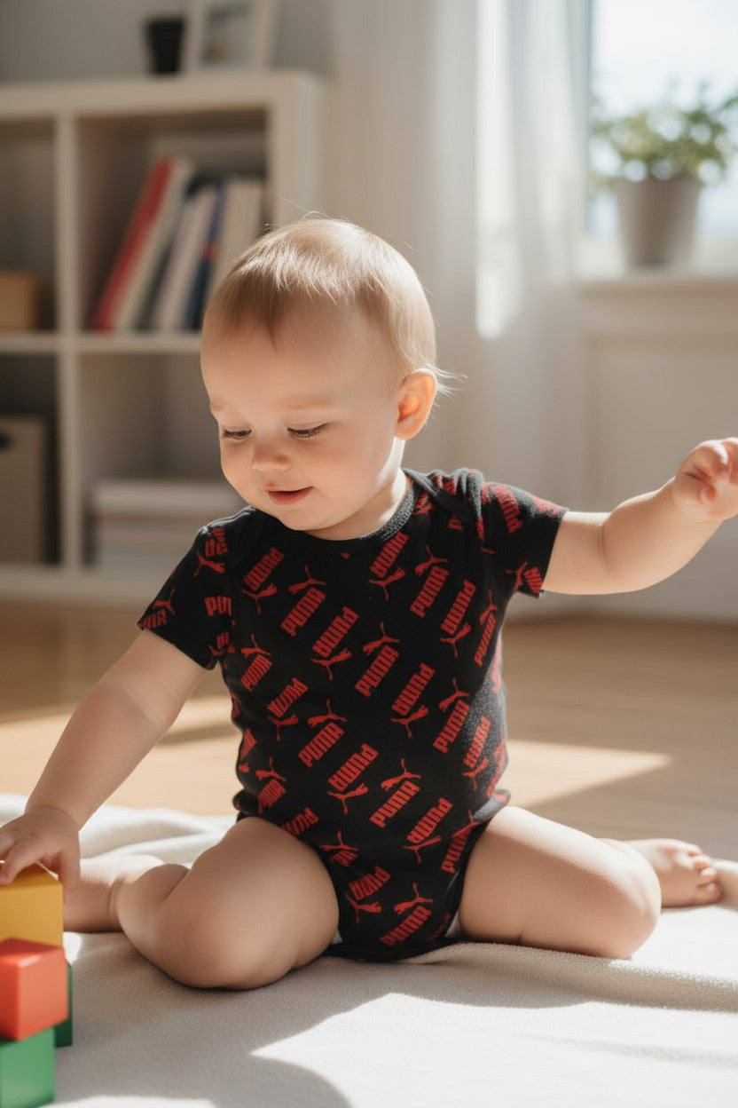 PUMA Baby Boys 4-Pack Bodysuits Set (0–3 Months)