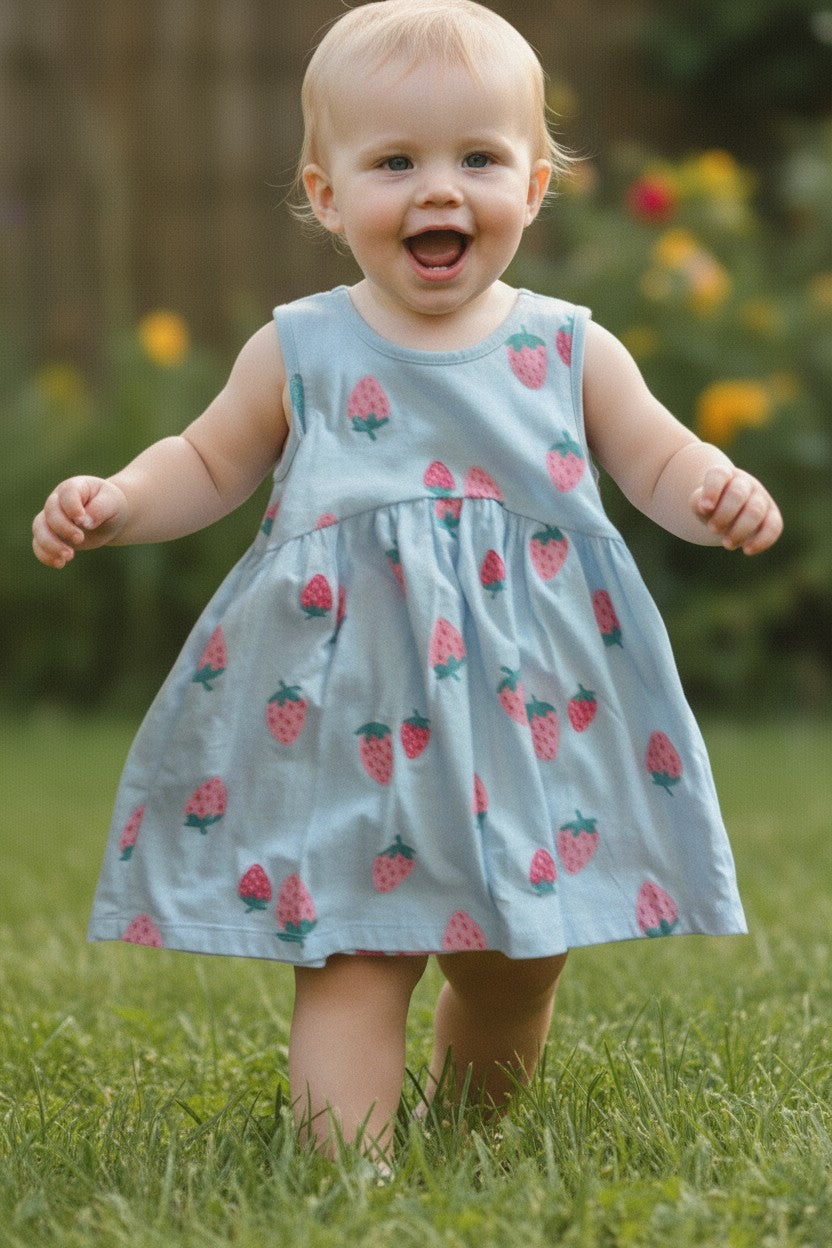 Carter’s Baby Girl Strawberry Print Sleeveless Dress – 18M