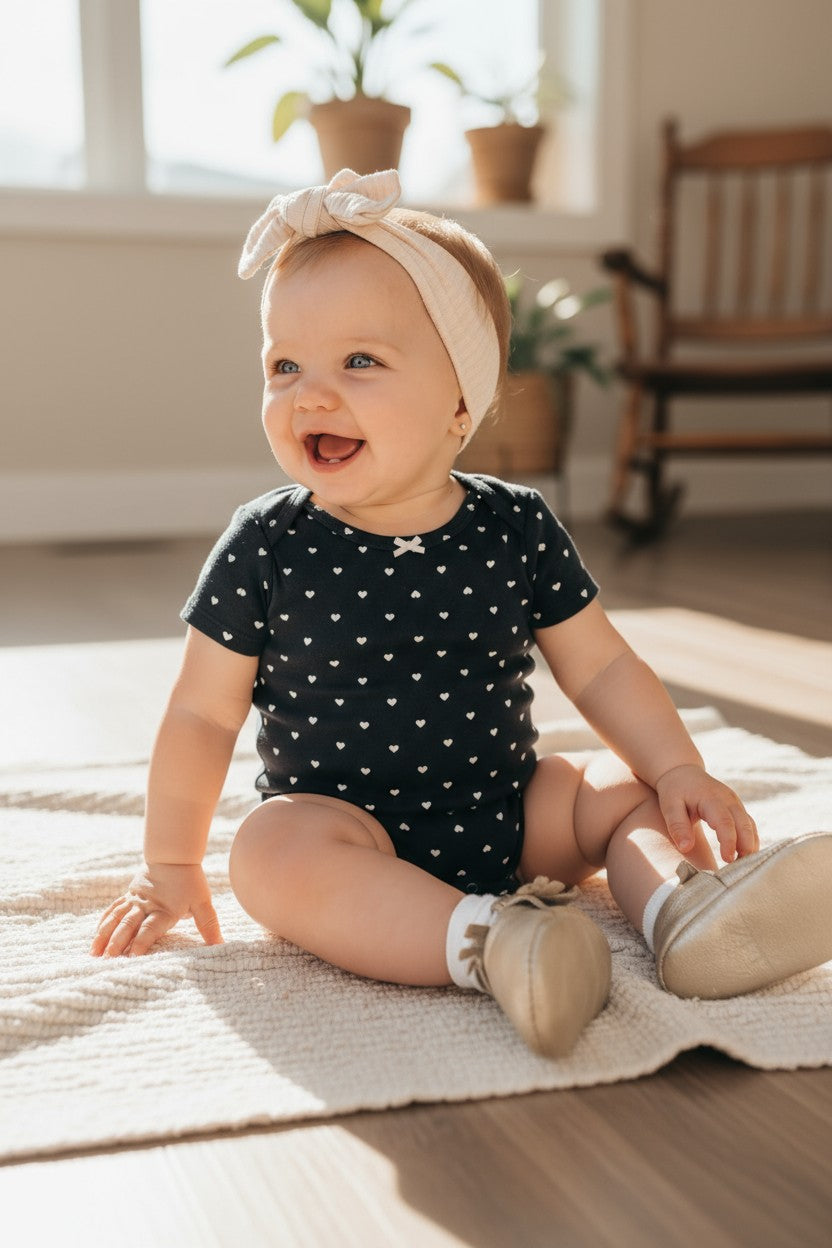 Carter’s Baby Girl 5-Pack Bodysuit Set – 12 Months (Hearts, Stripes & Florals)