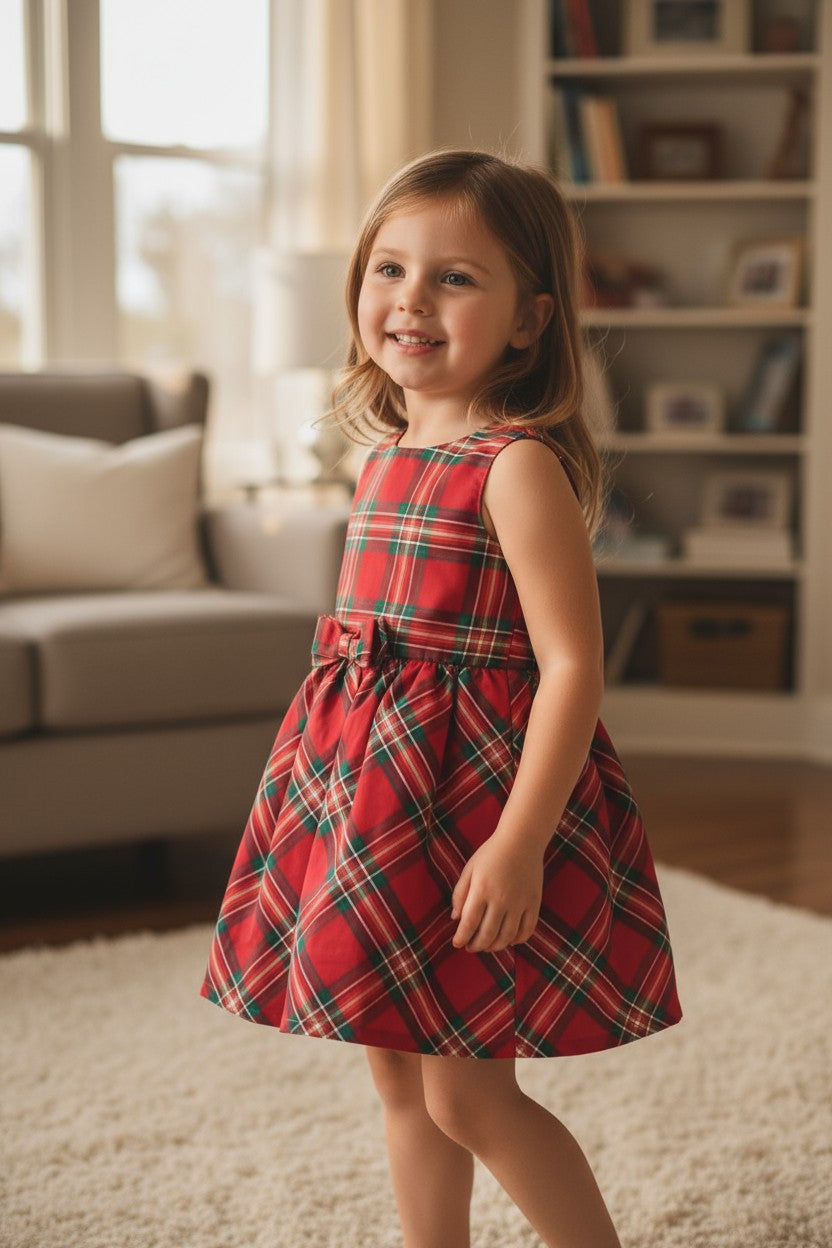 Carter’s Girl’s Red Plaid Holiday Dress – Size 4Y