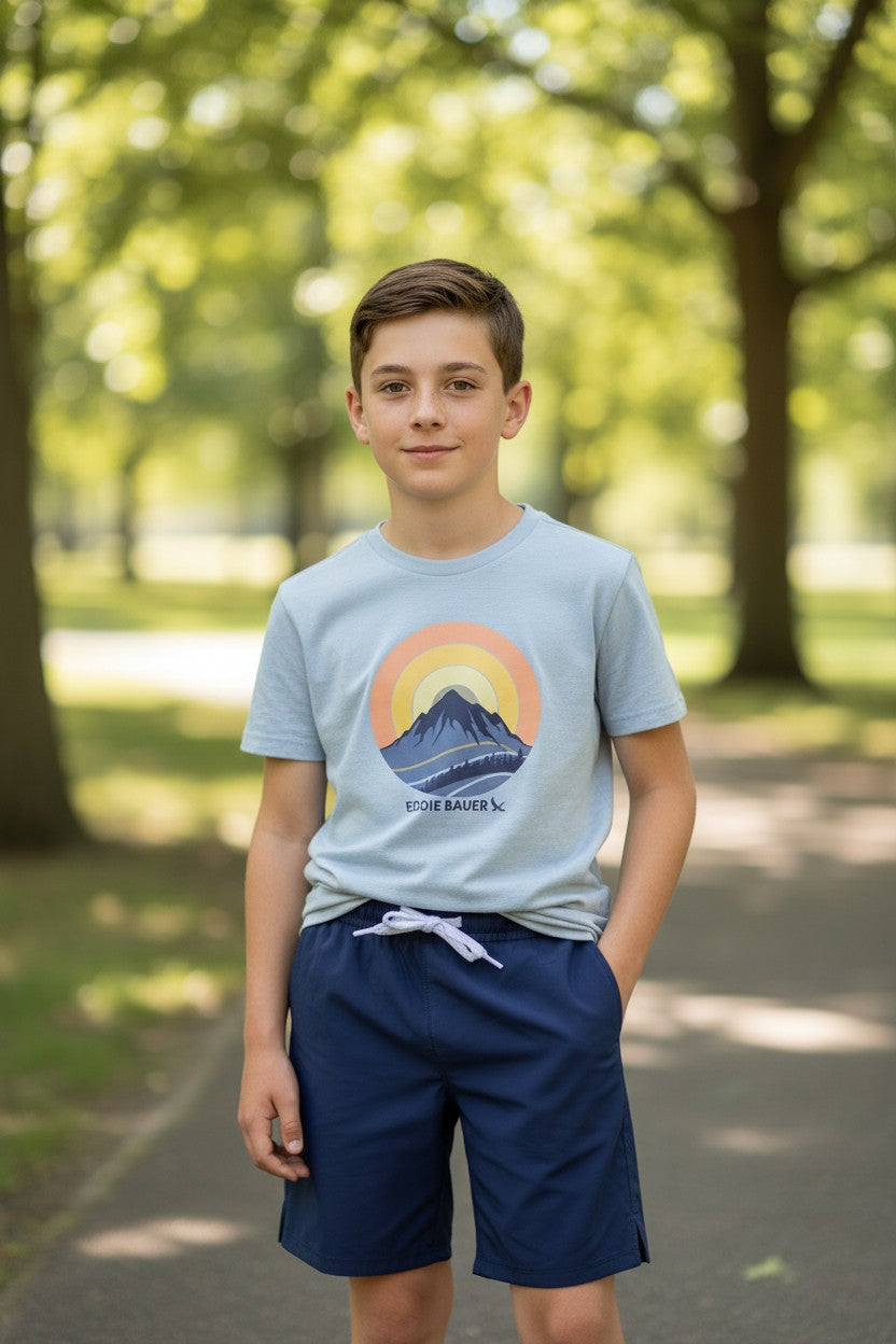 Eddie Bauer Boys’ 3-Piece Set – Polo, Graphic Tee & Shorts – Size 5Y