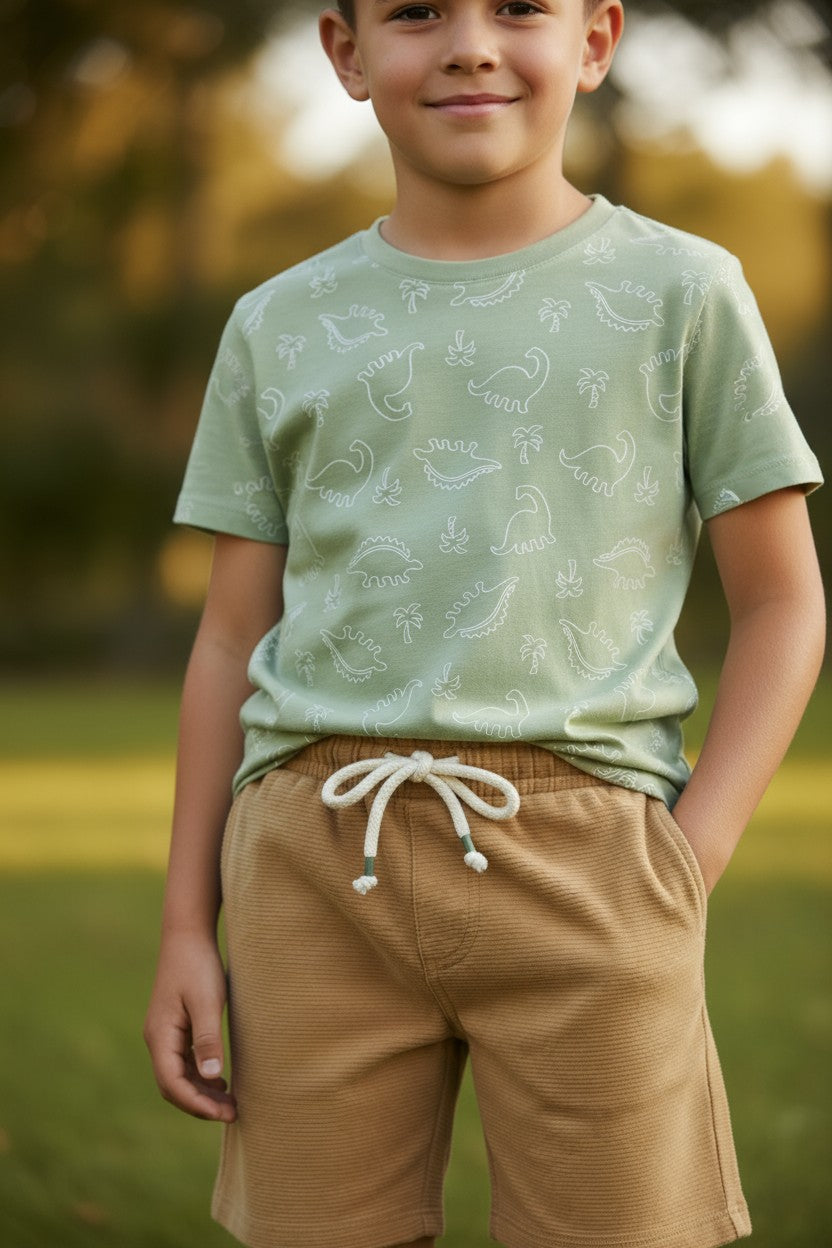 Little Lad 4-Piece Toddler Boys’ Outfit Set – 2 T-Shirts & 2 Shorts (Size 4Y)