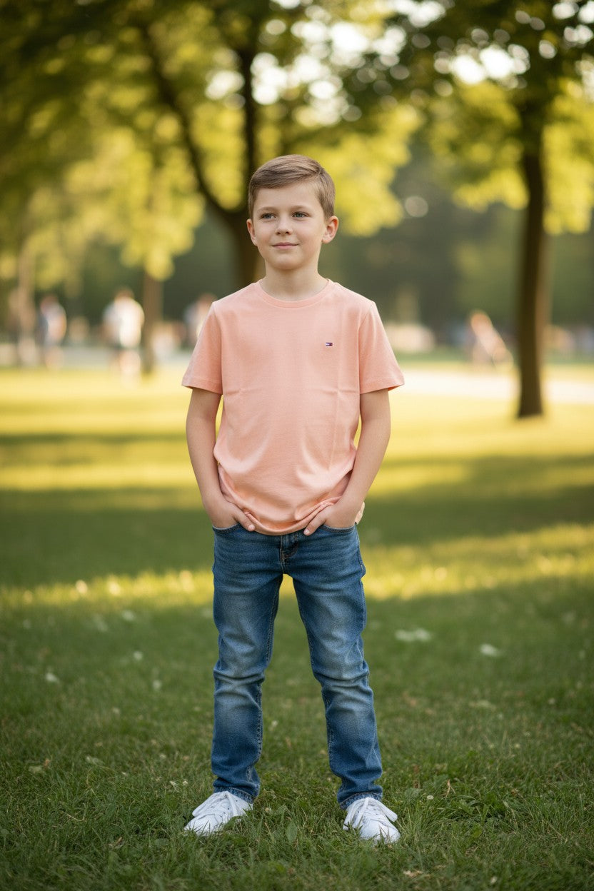 Tommy Hilfiger Kids Hoodie – Navy Blue Logo Sweatshirt (Size 14–16Y)