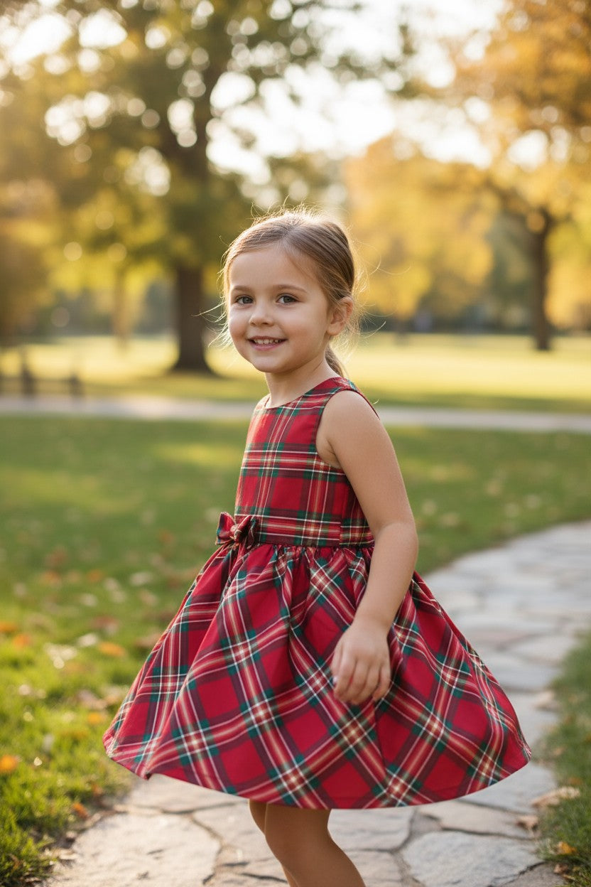 Carter’s Girl’s Red Plaid Holiday Dress – Size 4Y