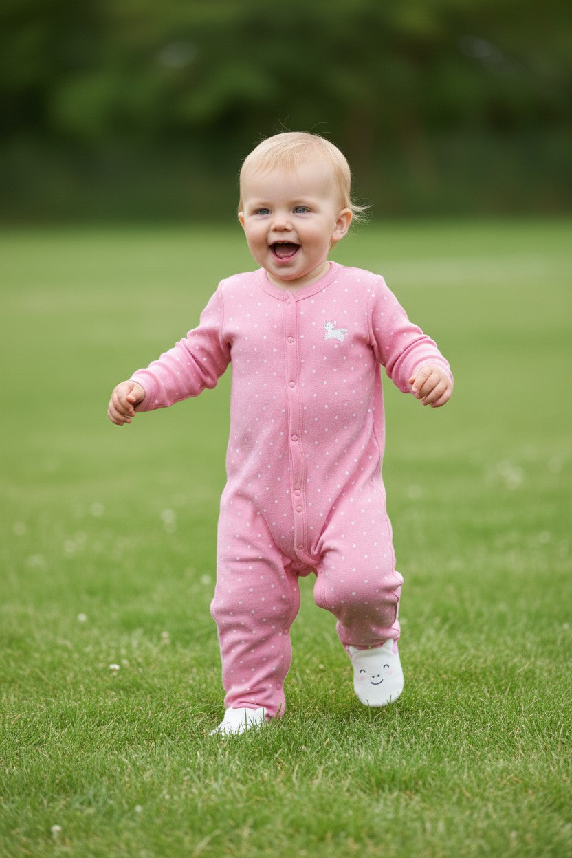 Carter’s Baby Girl Footed Sleeper – 6 Months (Pink Bunny with Bunny Feet)