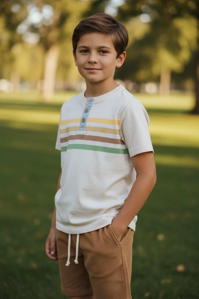 Little Lad 4-Piece Toddler Boys’ Outfit Set – 2 T-Shirts & 2 Shorts (Size 4Y)