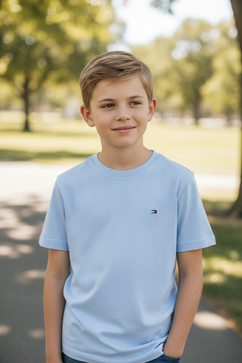 Tommy Hilfiger Kids Hoodie – Navy Blue Logo Sweatshirt (Size 14–16Y)